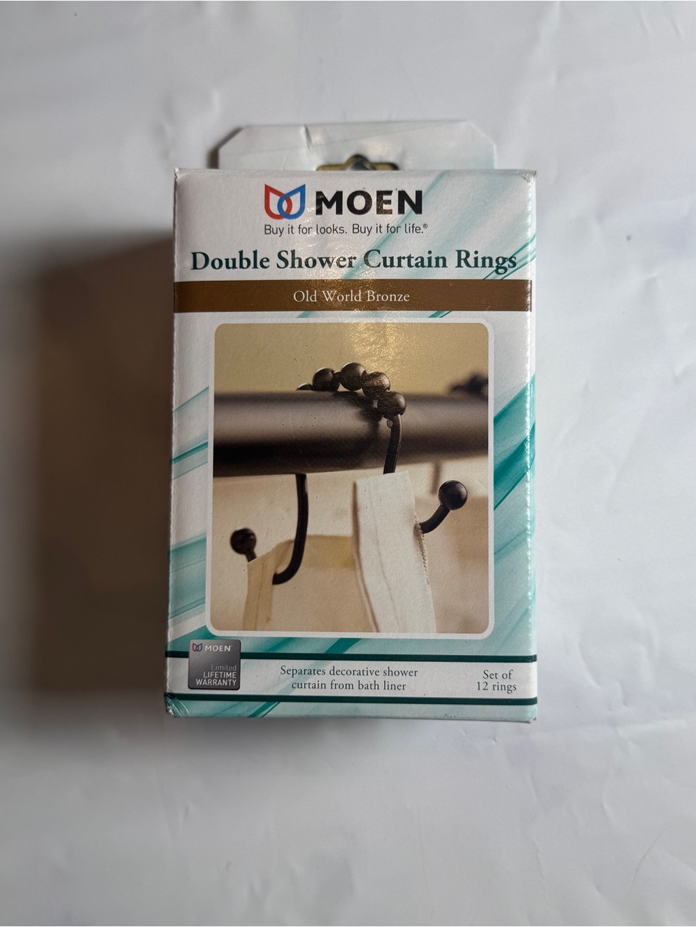 ✨ NEW Moen Double Shower Curtain Rings - Old World Bronze - Set of 12 ✨